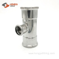 Stainless Steel DVGW reducing TEE M profile